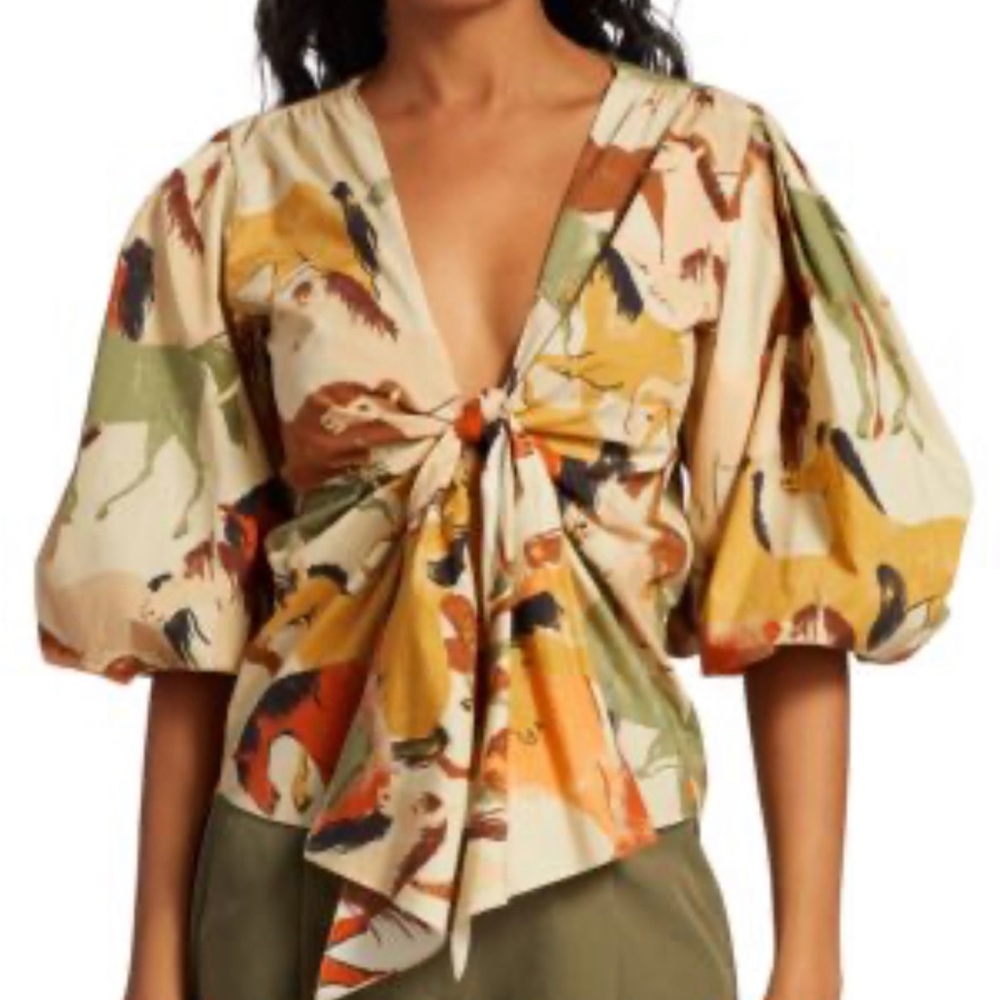 Johanna Ortiz High Spirited Horse Print Top 8 excellent condition.